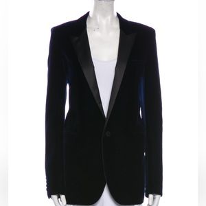Saint Laurent Blue Velvet Jacket Size 36. NWT